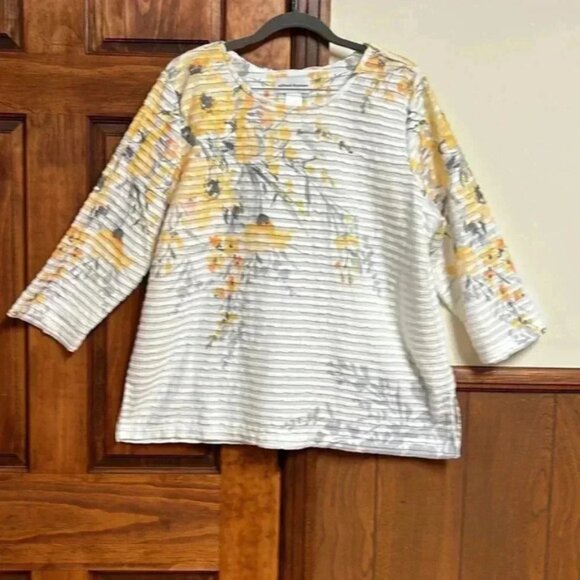 Alfred Dunner Ladies Shirt/Blouse 3/4 Length Sleeves Size L - Picture 8 of 8